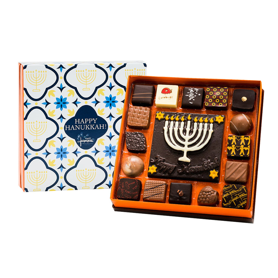 Menorah 16 Piece Bonbons with Happy Hanukkah Sleeve