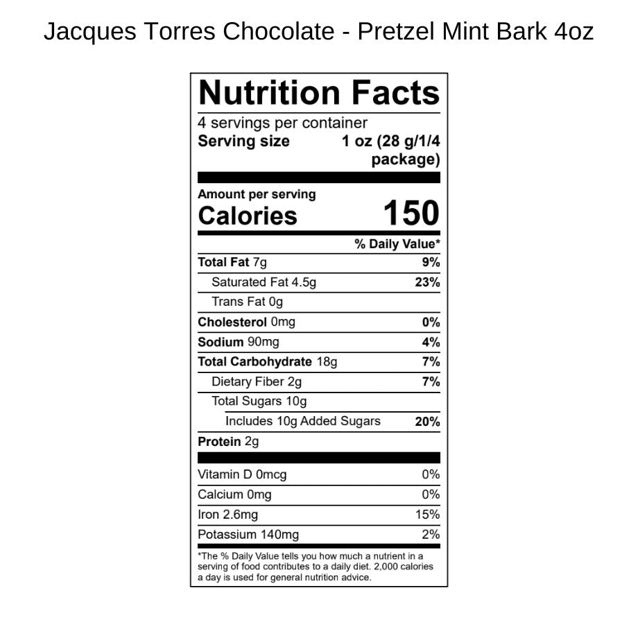 Pretzel Mint Bark Nutrition Facts 1/2 pound