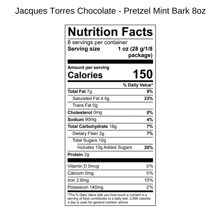 Pretzel Mint Bark Nutrition Facts 1/4 pound